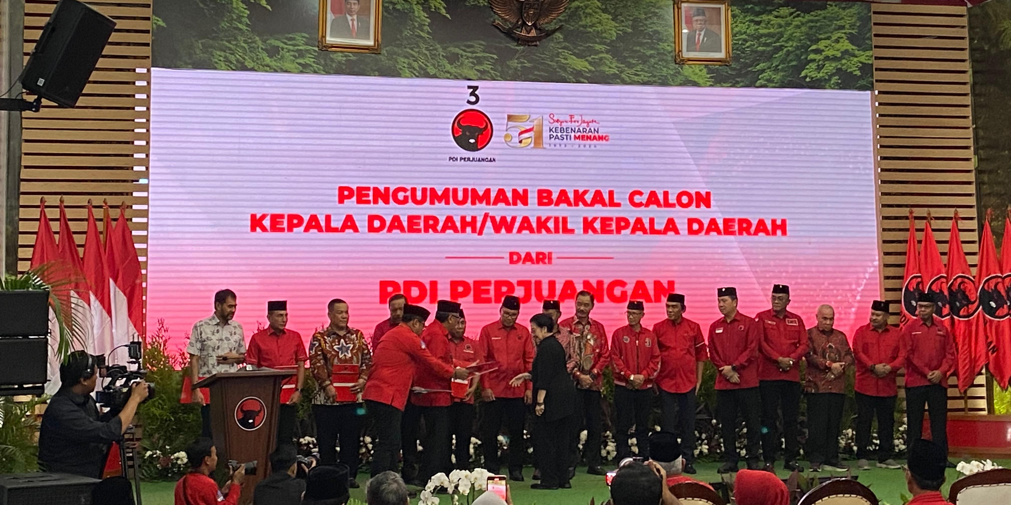 PDIP Resmi Umumkan 13 Calon Gubernur-Calon Wakil Gubenur di Pilkada 2024, Ini Daftarnya