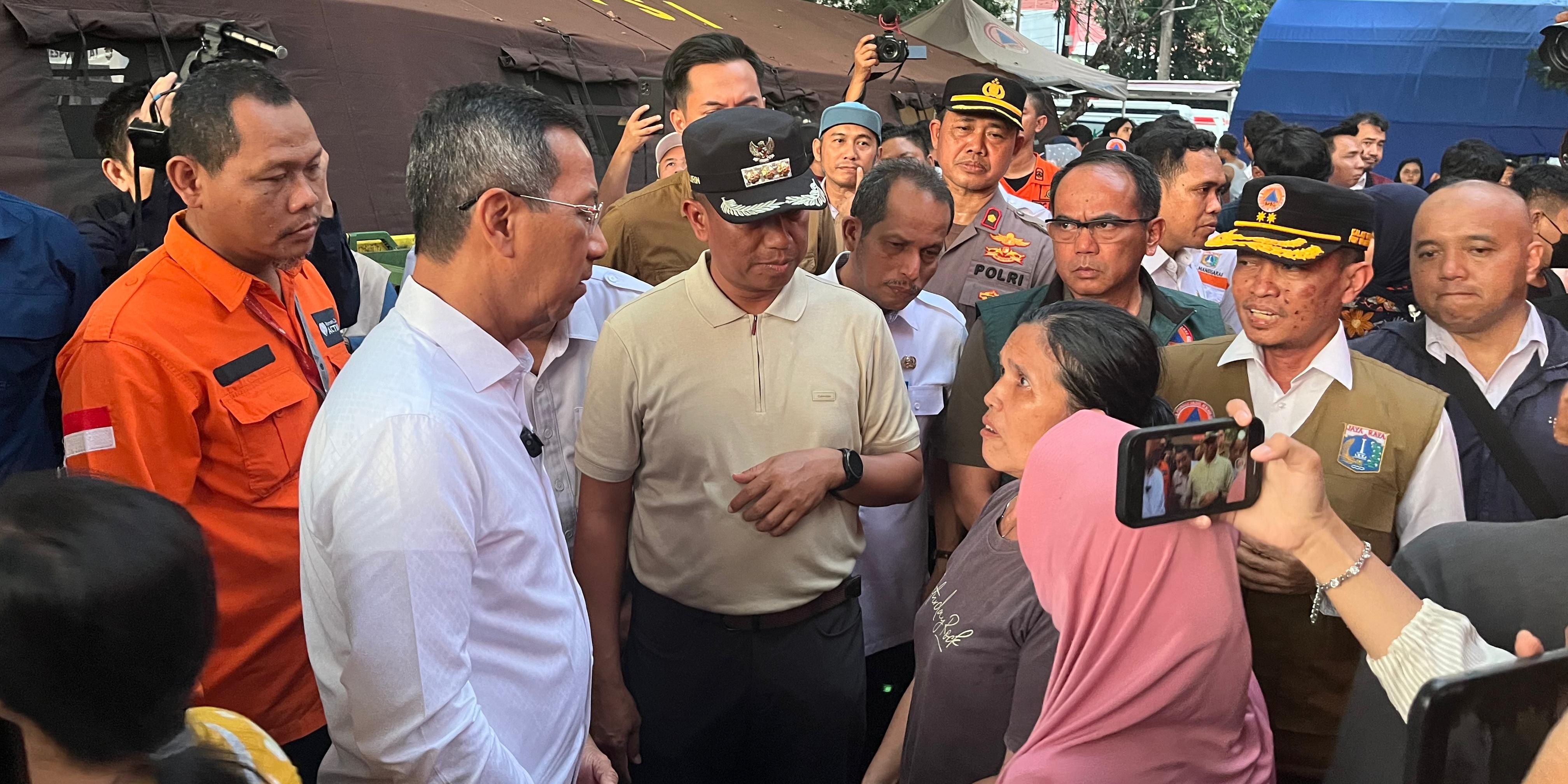 Heru Budi Bicara Penanganan Warga Korban Kebakaran Manggarai, Tenda dan Suplai Air di Pengungsian Dijamin