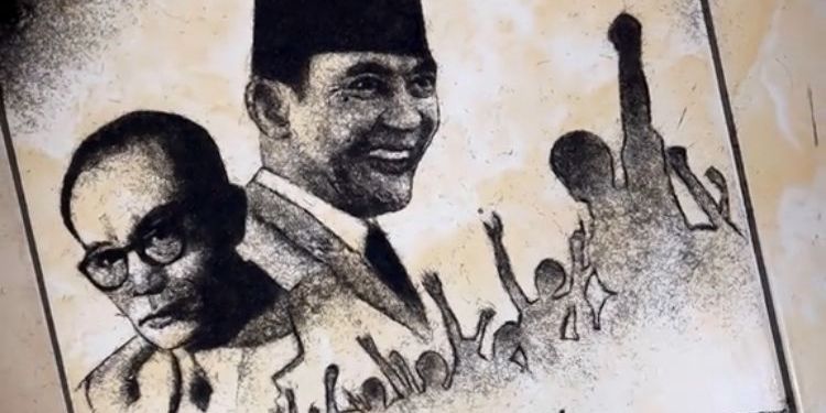 Bikin Lukisan Soekarno-Hatta dari Sisa Rambut Pelanggan, Aksi Tukang Pangkas Rambut di Minahasa Ini Curi Perhatian