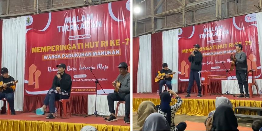 Momen Duta Sheila On 7 Nyanyi di Malam Tirakatan Desa di Jogja, Sederhana Pakai Jaket dan Celana Training