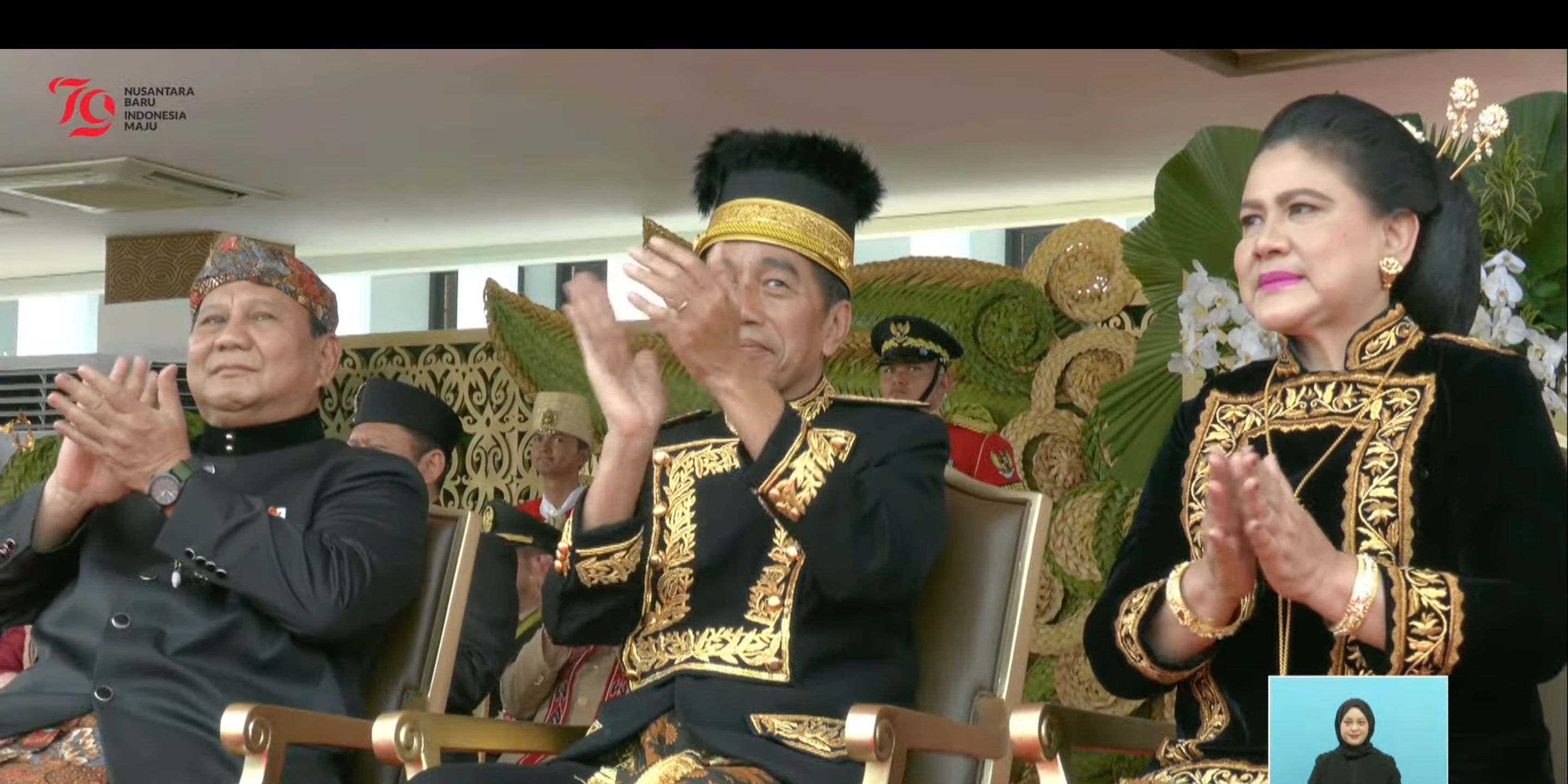 Jokowi dan Prabowo Duduk Berdampingan Saat Upacara HUT ke-79 RI di IKN