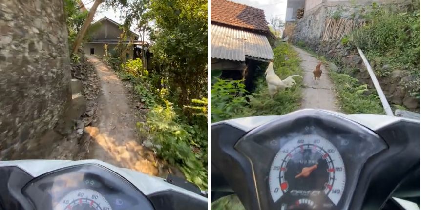 Viral Momen Kurir Lewati Jalanan Ekstrem di Desa Jepara, Aksinya Bikin Ngeri Warganet