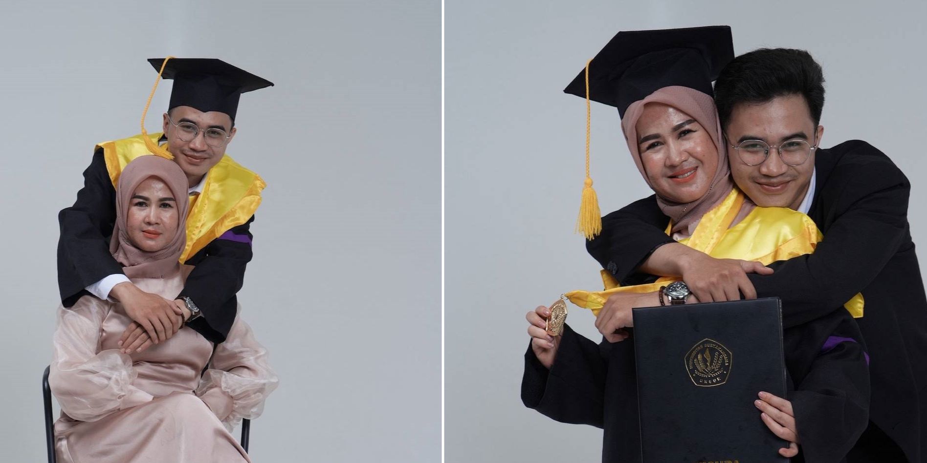 Pria Ini Minta Ibunda Foto Pakai Toga Miliknya, Kisah di Baliknya Viral Bikin Haru