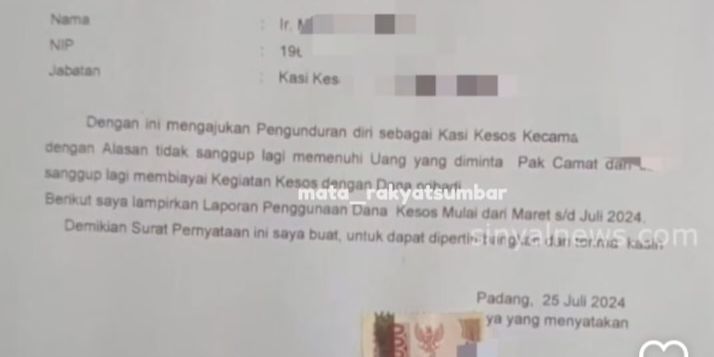 Buntut Pengakuan Anak Buah Tak Kuat 'Dipalak' Hingga Mundur jadi Jabatan, Camat di Padang Dinonaktifkan