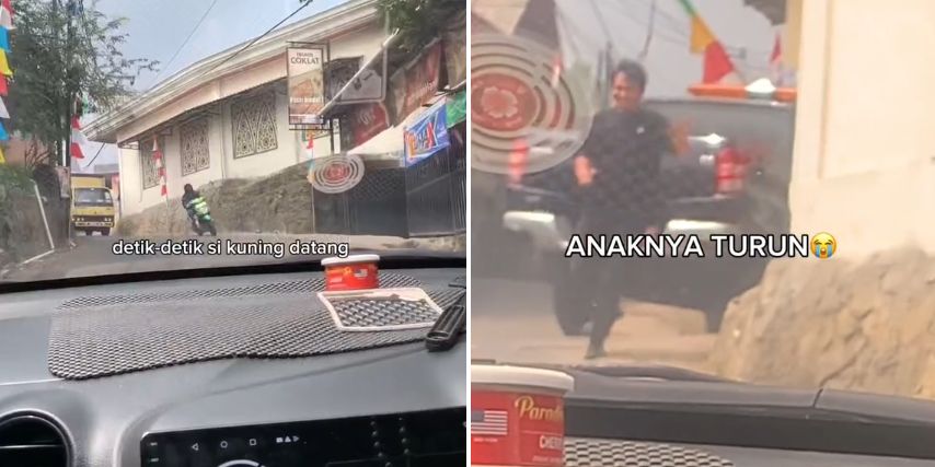 Momen Wanita Panik Berpapasan dengan Truk di Tanjakan, Aksi Sigap Pengendara Lain Tuai Pujian