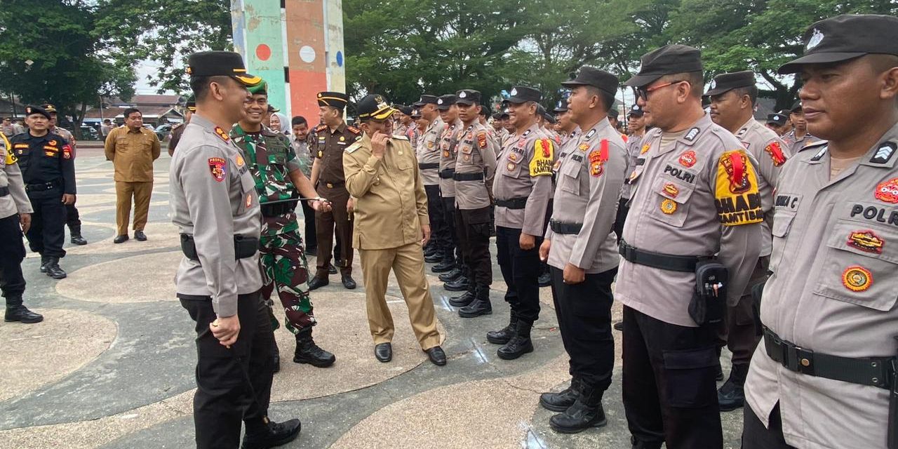 Apel Gelar Pasukan, Kapolres Inhu Tekankan Sinergritas Demi Pilkada Damai