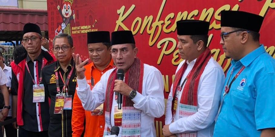 Diusung 6 Partai, Edy Rahmayadi-Hasan Basari Daftar ke KPU Sumut Bakal Lawan Bobby Nasution