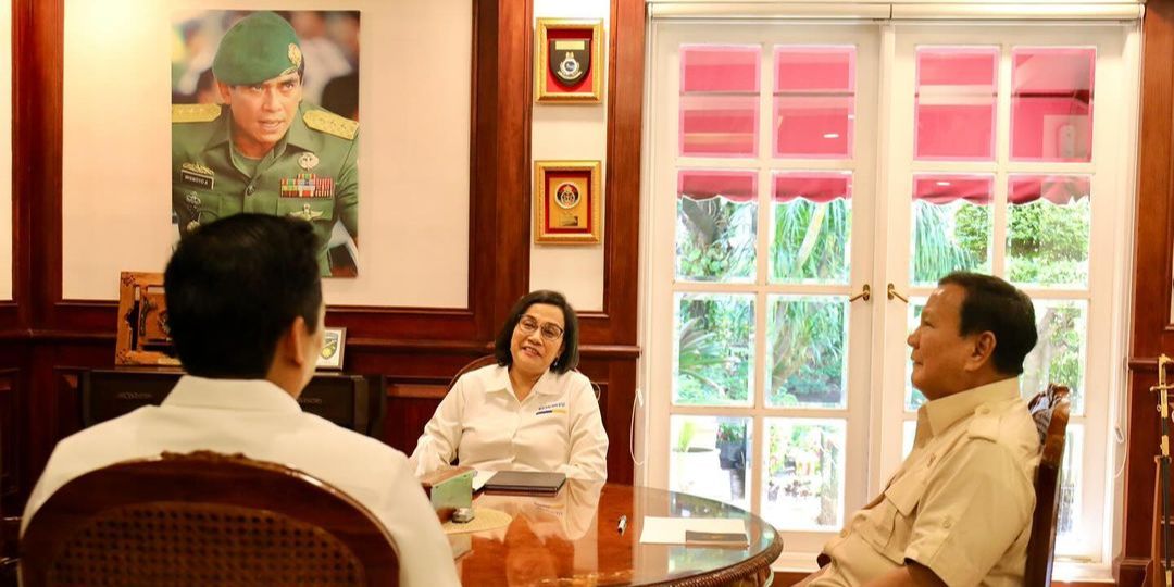 Pertemuan Penting Prabowo dengan Sri Mulyani, Terpampang Foto Jenderal TNI Adik Ipar Soeharto