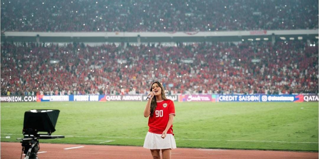 Raisa Tak Karu-karuan Nyanyi di GBK saat Timnas Berlaga, Sampai Gemetar & Merinding