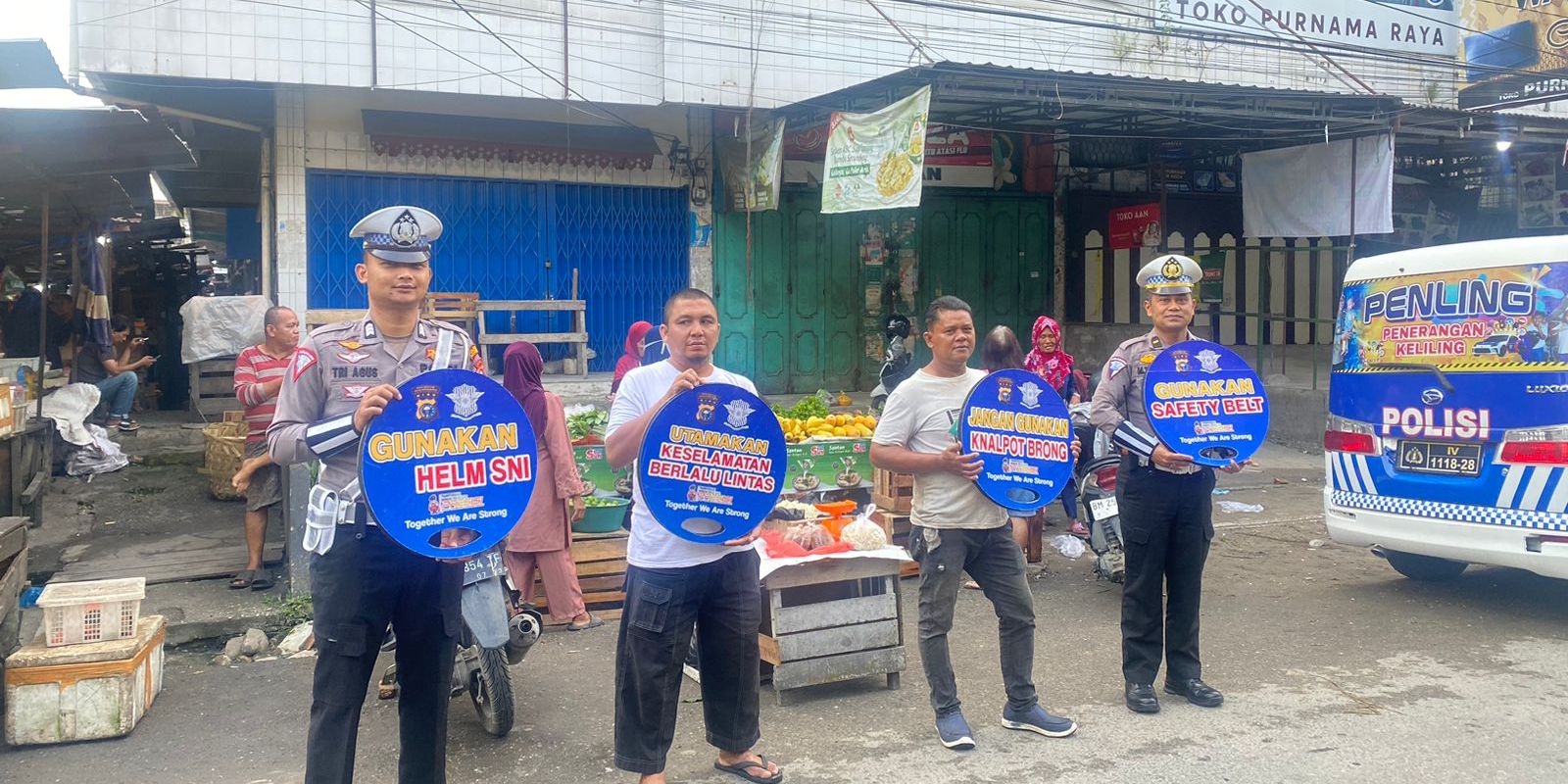 Blusukan ke Pasar, Satlantas Pekanbaru Tekankan Keamanan dan Ketertiban Selama Pilkada