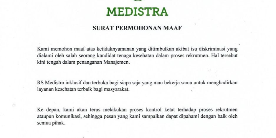 RS Medistra Bakal Kontrol Ketat Proses Rekrutmen Imbas Larangan Nakes Berhijab