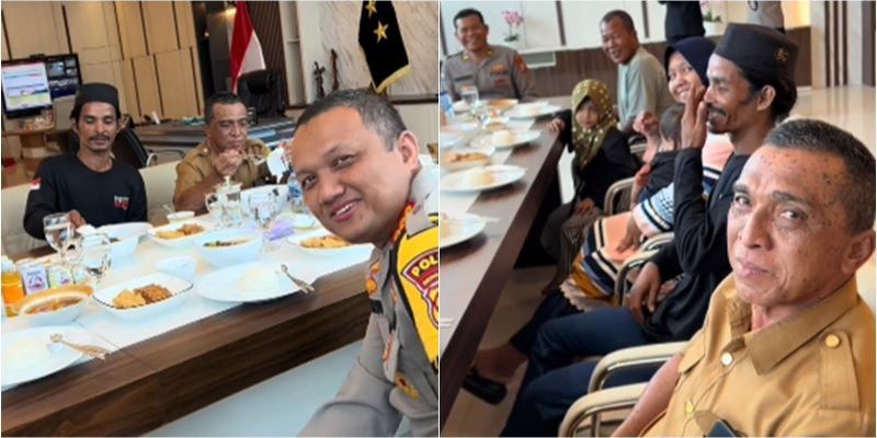 Warga dan Kades Gugup Tiba-Tiba Diajak Makan Satu Meja di Ruangan Jenderal Bintang Dua Polisi