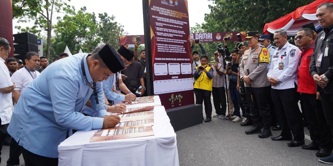 Polisi Gelar Konvoi Pilkada Damai di Jalanan Kota Pekanbaru, Ini Hasilnya