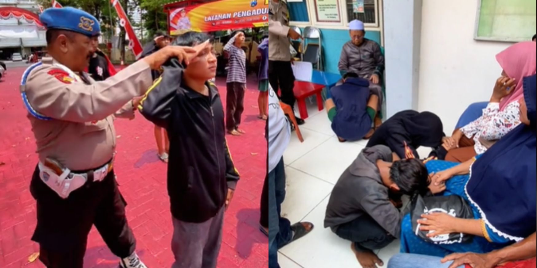 Pelaku Tawuran Diberi 'Pelajaran' Polisi Ala Paskibraka, Endingnya Penuh Tangis Haru