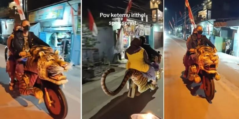 Viral Motor Berbentuk Harimau Berkeliaran di Jalanan