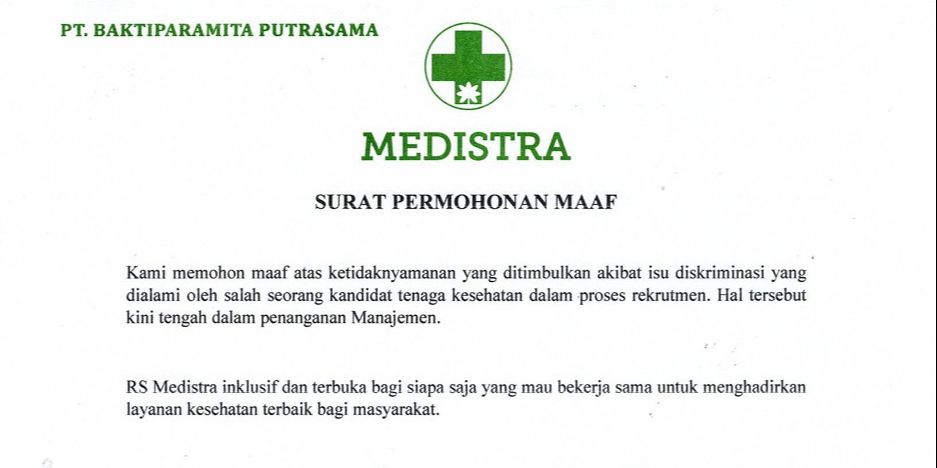 Klarifikasi Rumah Sakit Medistra soal Kabar Pengunduran Diri Salah Satu Dokter Spesialis