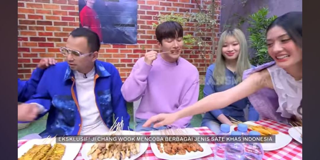 Potret Ji Chang Wook Makan Aneka Sate dan Minum Jamu Beras Kencur, Full Senyum Puji Semuanya Enak