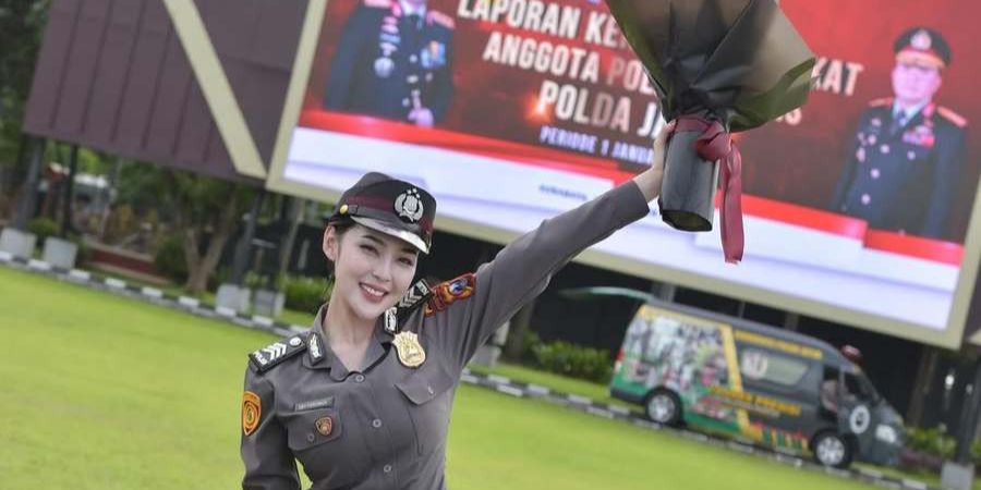 Cantik Bak Idol Kpop, Potret Eby Veronica Polwan Viral yang Ramai Jadi Perbincangan