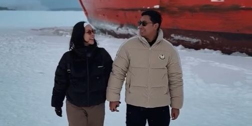 Nikmati Keindahan Aurora, Potret Darma Mangkuluhur Cucu Soeharto Liburan Bareng Pacar ke Kutub Utara dan Finlandia