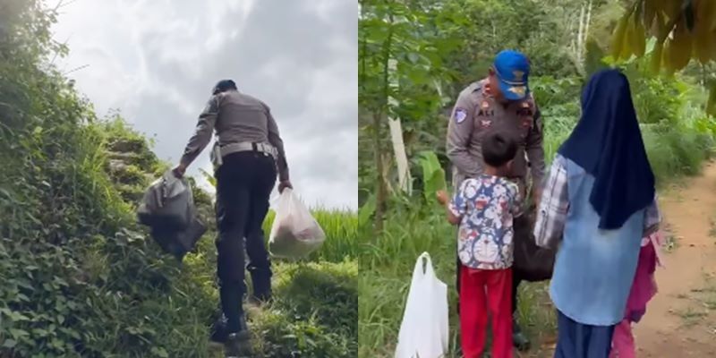 Kisah Empat Kakak Beradik Ditinggal Ibu Tanpa Pamit Bikin Perwira Polisi Beraksi, Datangi Rumah di Atas Gunung