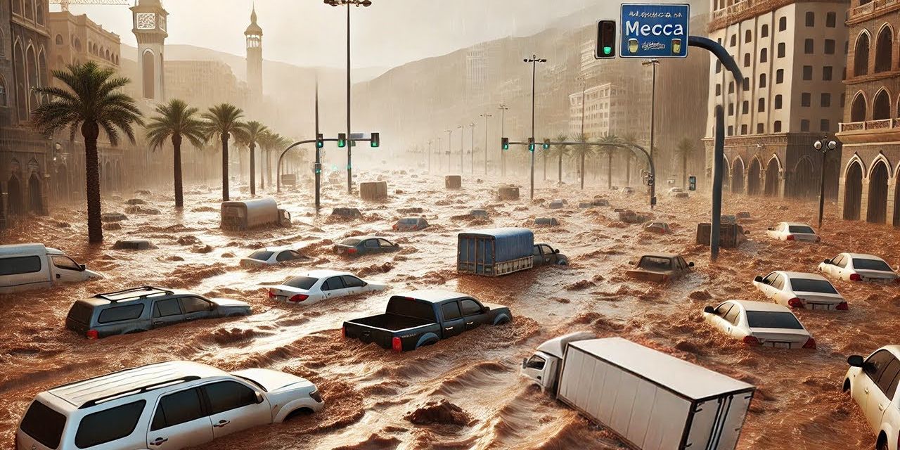 VIDEO Makkah dan Madinah Dilanda Banjir Dahsyat, Mobil-Mobil Hanyut Terguling Terbawa Arus