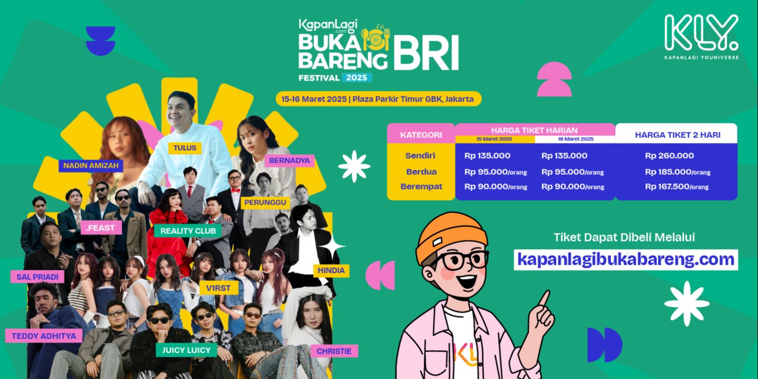 Ada Tulus dan Bernadya di KapanLagi Buka Bareng BRI Festival 2025, Beli Tiketnya Sekarang!