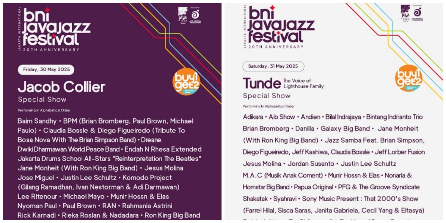 BNI Java Jazz Festival 2025 Hadirkan Line-Up Spektakuler, Berikut Daftar Lengkapnya!