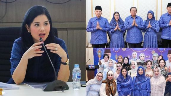 Potret Annisa Pohan Tampil Cantik dan Bikin Pangling Pakai Hijab di Acara Buka Bersama dengan Anggota Partai