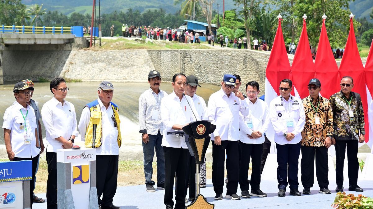 Habiskan Rp1,25 Triliun, Irigasi Gumbasa di Sulteng Diresmikan Jokowi