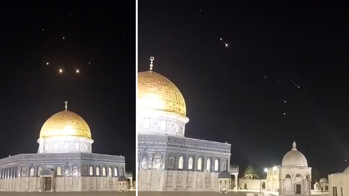 FOTO: Penampakan Rudal Iran Melintas di Atas Masjid Al-Aqsa