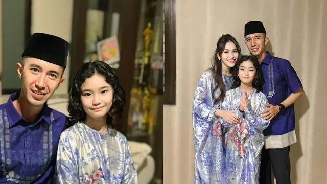 Momen Kedekatan Bilqis Anak Ayu Ting Ting dan Muhammad Fardhana sang Calon Ayah Saat Lebaran