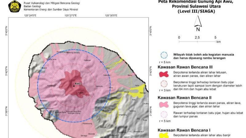 PVMBG Menaikkan Status Gunung Awu di Sulawesi Utara Jadi Siaga