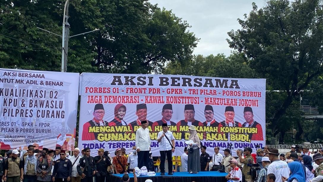 Massa Pendukung AMIN Demo, Minta MK Putus Perkara Pilpres dengan Adil