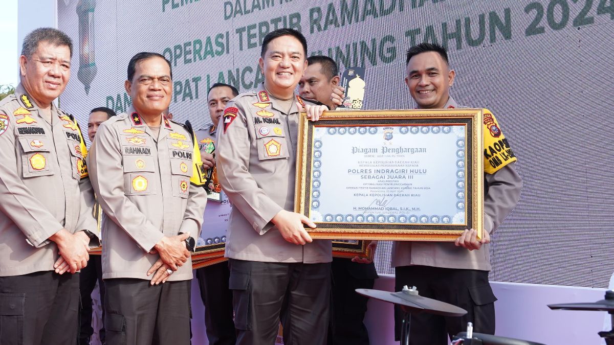 Kerja Keras Polres Inhu Amankan Arus Mudik dan Balik Lebaran Dibalas Penghargaan