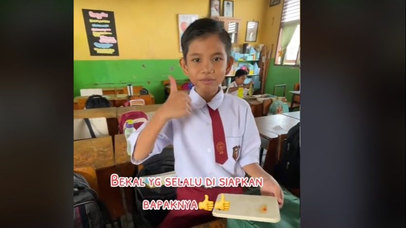 Ibunya Meninggal, Anak SD ini Dirawat Bapaknya Selalu Dibawakan Bekal ke Sekolah, Menunya jadi Sorotan