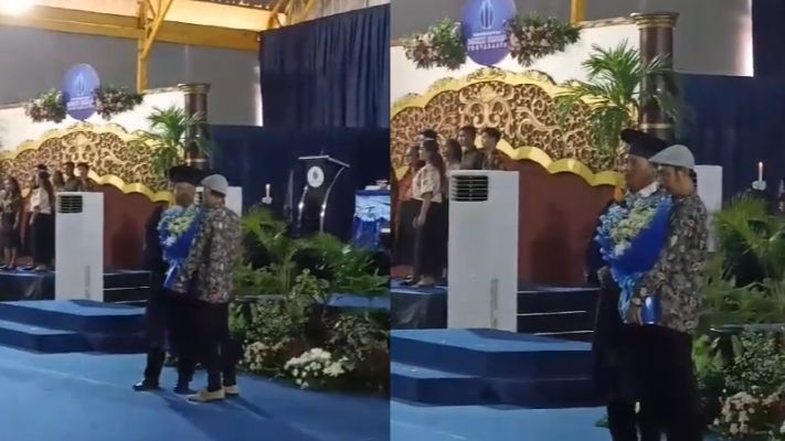 Viral Momen Ayah Gantikan Wisuda Anaknya yang Meninggal Dunia, Banjir Air Mata