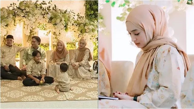 Potret Cantik Santyka Fauziah, Kekasih Sule di Acara Pernikahan Rizky Febian dan Mahalini