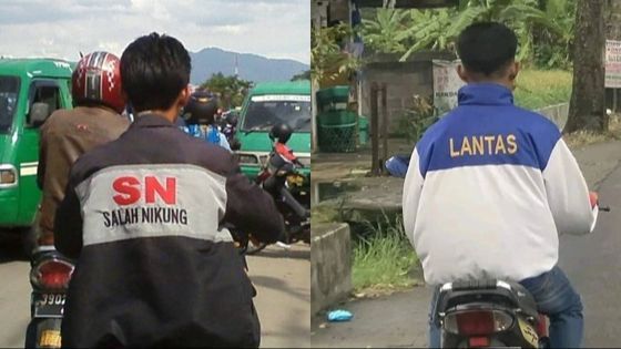 10 Potret Pemotor Pakai Jaket dengan Tulisan Absurd, Seperti Dibikin Serba Nanggung