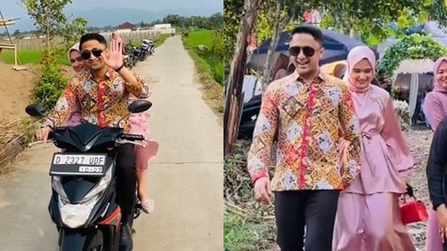 Potret Bupati Hengky Kurniawan dan Istri Hadiri Nikahan Warga, Sederhana Motoran