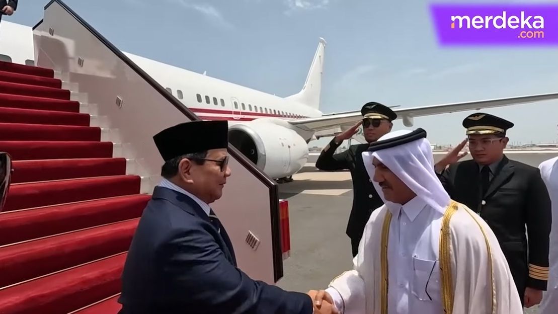 VIDEO: Sambutan Spesial Menhan Prabowo saat Kunjungan Kerja di Qatar