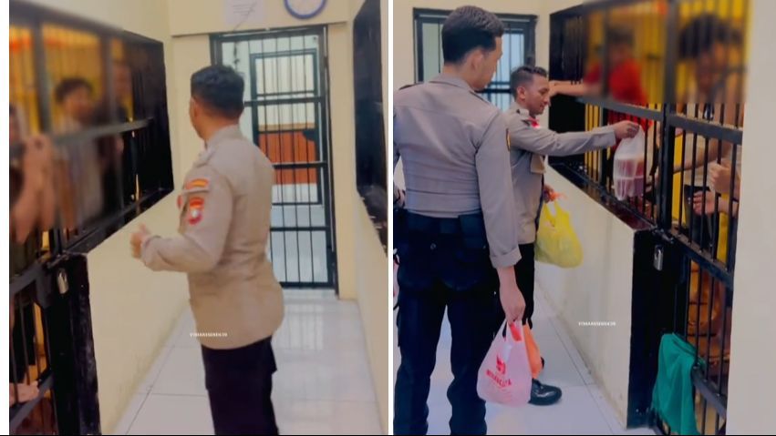 Viral Momen Polisi Traktir Tahanan Lapas Nasi Padang, Aksinya Tuai Pujian Warganet