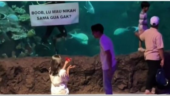 Viral Wanita Melamar Sang Kekasih di Sea World, Aksinya Bikin Iri Warganet