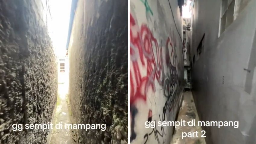 Viral Pria Temui Gang Super Sempit di Mampang, Penampakannya Curi Perhatian