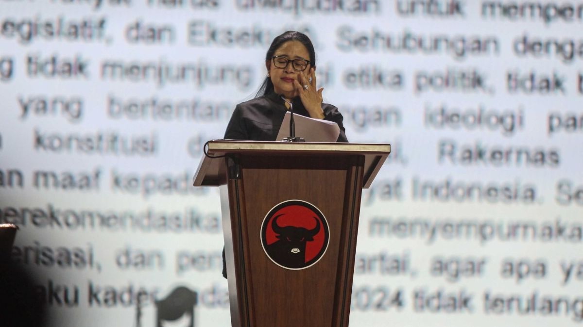 FOTO: Reaksi Puan Maharani Berkaca-kaca Saat Bacakan Hasil Rekomendasi Rakernas V PDIP