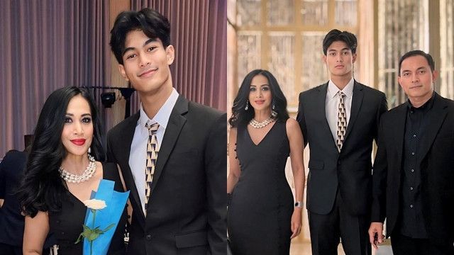 10 Potret Diah Permatasari di Gala Dinner Kelulusan Anak, Tampil Kompak dengan Setelan Hitam