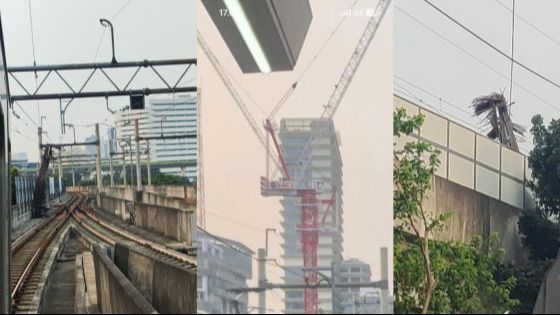 Besi Crane Jatuh Lalu Dihantam MRT, Muncul Percikan Api