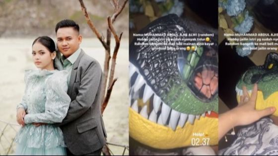 Momen Putri Isnari Kaget Dibangunkan Sang Suami Tengah Malam dan Berubah Jadi Dinosaurus