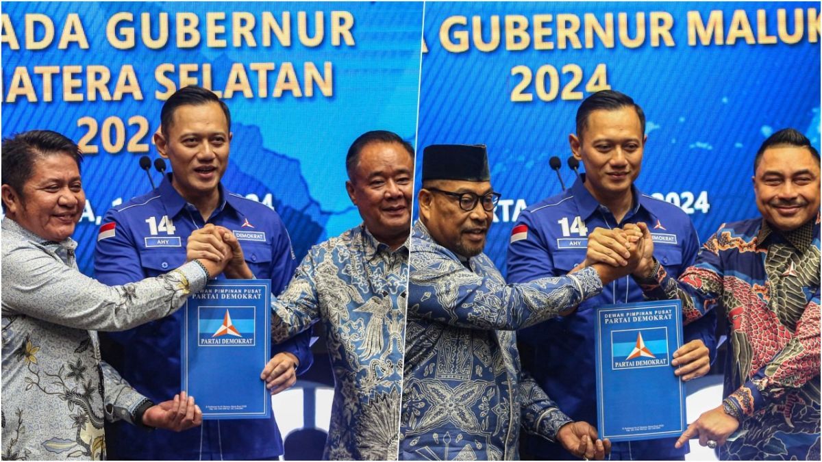 FOTO: Momen Ketum Demokrat AHY Berikan Surat Rekomendasi Pilkada Serentak 2024 untuk Gubernur Sulsel dan Maluku