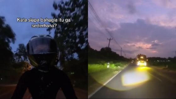 Sederhana saja bahagianya saat riding, bisa saling 'tembak' lampu dengan bus!