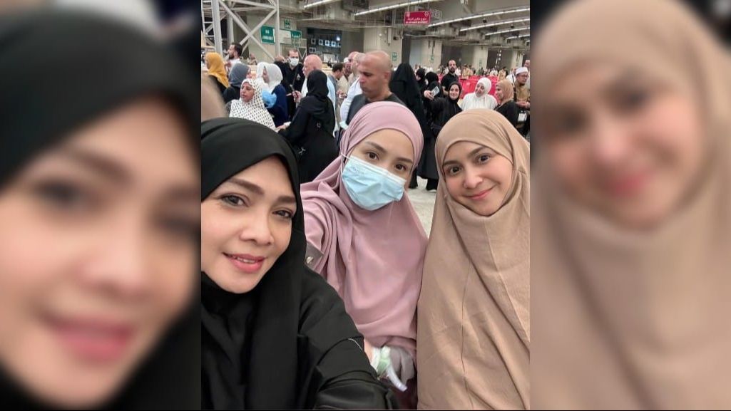 8 Potret Caca Tengker dalam Balutan Busana Hijab saat Berada di Tanah Suci, Cantik Natural